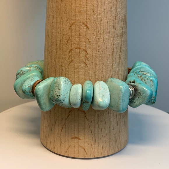 Silpada Sterling Silver, Howlite, Mahogany Seed, Coconut Shell Stretch Bracelet - Picture 5 of 12